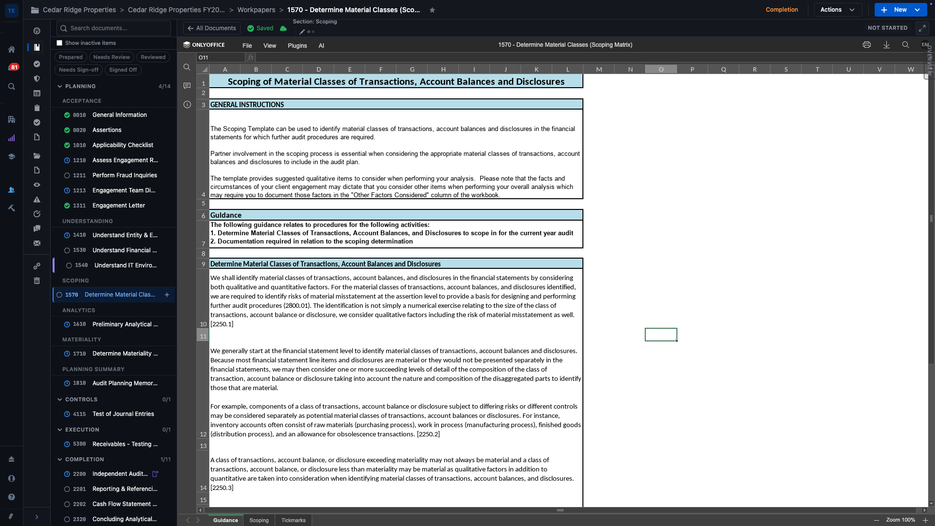 Workpapers · Excel